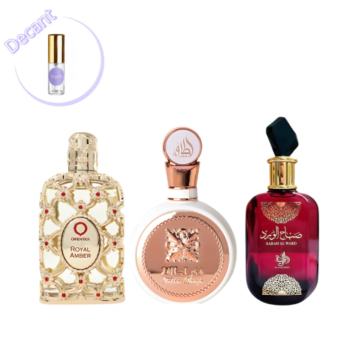 Combo Mais Vendido: 5ml: Royal Amber + Fakhar Rose + Sabah Al Ward