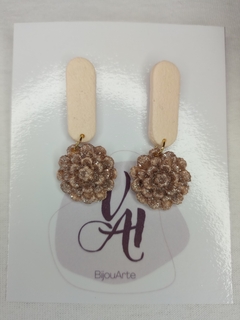 Aro Colgante flor con glitter