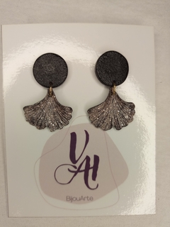 Aro colgante cola de sirena negra con glitter plateado