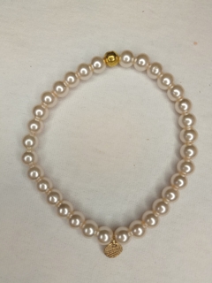 Pulsera piedras de vidrio perlada