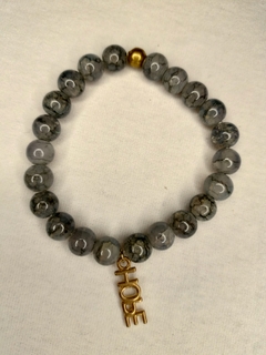 Pulsera piedras de vidrio en tonos grises