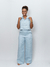 Camisa Polo Manu Cropped Azul Céu - comprar online