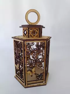 Fanal calado con puerta mariposa 20cm