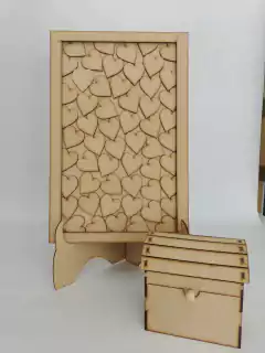 Cuadro de firmas 45x30cm Corazones