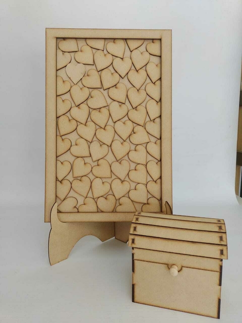 Cuadro de firmas 45x30cm Corazones