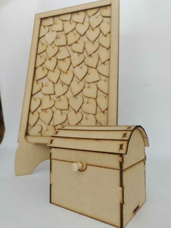 Cuadro de firmas 45x30cm Corazones - Maderatto
