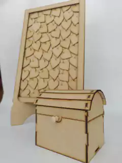 Cuadro de firmas 45x30cm Corazones - Maderatto