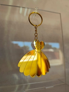 Imagen de Llaveros Acrílico Dorado 6cm 15 Años