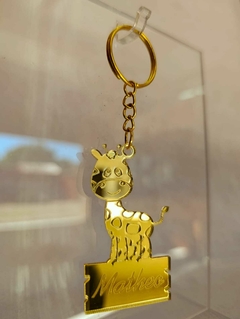 Llaveros Acrílico Dorado 6cm Cumpleaños