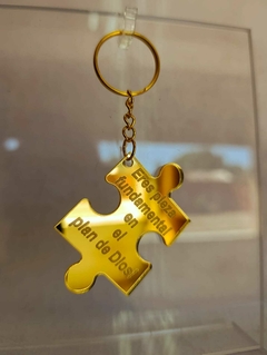 Llaveros Acrílico Dorado 6cm Iglesia - Maderatto