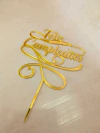Topper Acrílico Dorado Feliz Cumpleaños - comprar online