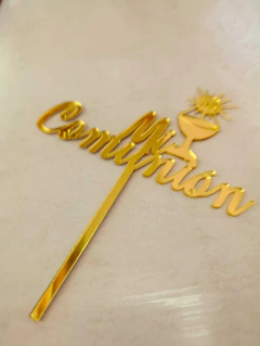 Topper Acrílico Dorado Mi Comunión - comprar online
