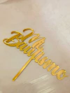 Topper Acrílico Dorado Mi Bautismo - comprar online