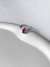 Anel com pedra rosa Prata 925