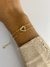 Pulseira de coração cravejado em Semijoia