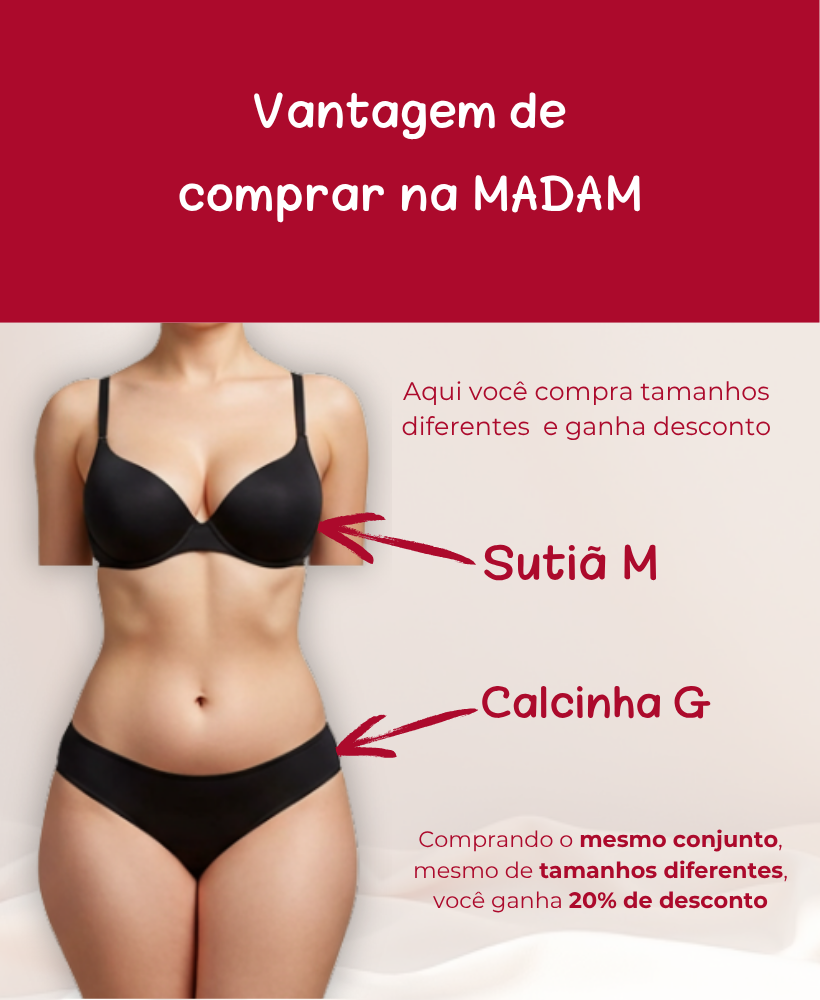 Banner de Madam Lingerie - Moda íntima, sutiã, calcinha, conjuntos e mais.