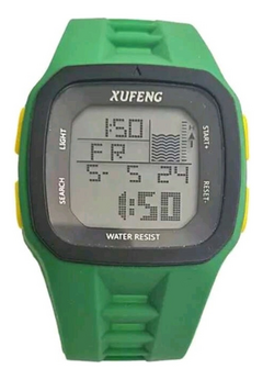 RELOGIO DIGITAL XUFENG VERDE BANDEIRA A PROVA D'AGUA – NATAÇÃO E SURF - comprar online