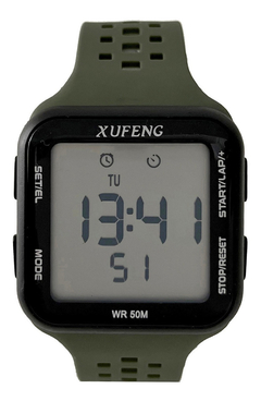 RELOGIO UNISSEX DIGITAL A PROVA D'AGUA XUFENG XF-346 MULTI ESPORTE VERDE