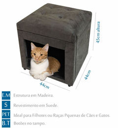 PUFF PET CASINHA CAES E GATOS - SUEDE MARROM - comprar online