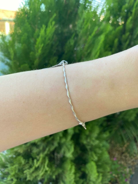 Bracelete trançado prata