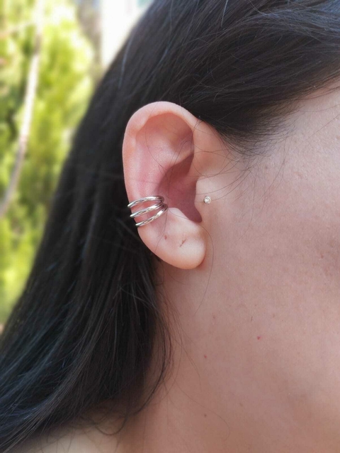 Piercing fake triplo ródio