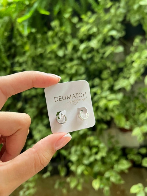 Argola Cravejada Ródio