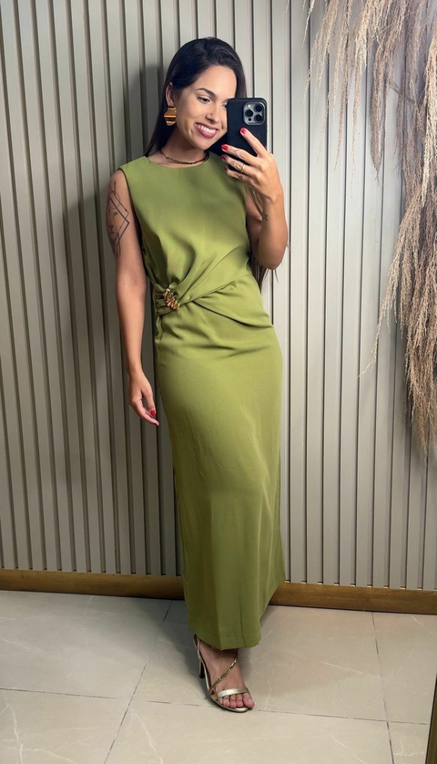 Vestido Donna Mídi Fivela Orgânica - comprar online