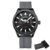 Relógio Curren masculino estilo militar com mostrador preto moderno e pulseira cinza
