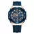 Relógio masculino Curren com pulseira azul, mostrador azul com detalhes dourados e cronógrafo