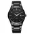 Relógio Curren Minimalista de Negócios Masculino com mostrador preto e pulseira de metal.