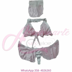 DISFRAZ BEBOTA ROSA CLARO CON DETALLES EN BLANCO