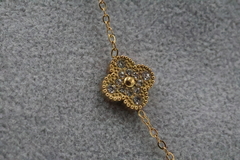 Collar tipo Van Cleef de 10 tréboles de 13 mm en acero inoxidable 316L 47 cm. - comprar en línea