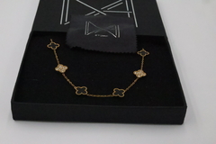 Collar tipo Van Cleef de 10 tréboles de 13 mm en acero inoxidable 316L 47 cm. - Dastoremx
