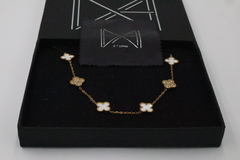 Collar tipo Van Cleef de 10 tréboles de 13 mm en acero inoxidable 316L 47 cm. - comprar en línea