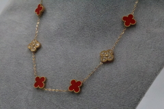 Collar tipo Van Cleef de 10 tréboles de 13 mm en acero inoxidable 316L 47 cm. - Dastoremx