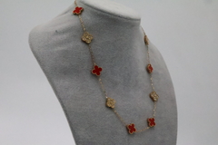 Collar tipo Van Cleef de 10 tréboles de 13 mm en acero inoxidable 316L 47 cm. - tienda en línea
