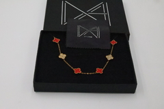 Imagen de Collar tipo Van Cleef de 10 tréboles de 13 mm en acero inoxidable 316L 47 cm.