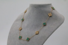 Collar tipo Van Cleef de 10 tréboles de 13 mm en acero inoxidable 316L 47 cm. en internet