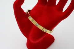 Brazalete tipo Carthier Love con Zirconias en acero inoxidable 316L. - comprar en línea