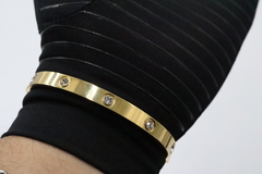Brazalete tipo Carthier Love con Zirconias en acero inoxidable 316L. - Dastoremx