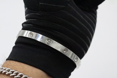Brazalete tipo Carthier Love con Zirconias en acero inoxidable 316L. - Dastoremx