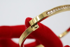 Brazalete tipo Van Cleef en acero inoxidable 316L de 1 trébol.