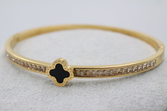 Brazalete tipo Van Cleef en acero inoxidable 316L de 1 trébol. - comprar en línea