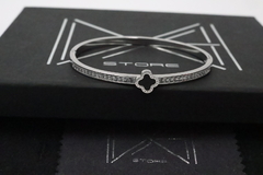 Brazalete tipo Van Cleef en acero inoxidable 316L de 1 trébol. - tienda en línea