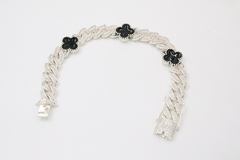 Pulsera cubana tipo Van Cleef en Plata .925 Nacional.