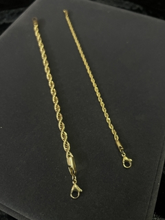Pulsera Torzal Dorada 18 cm x 5 mm y 3 mm.