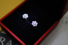 Aretes en Plata .925 con Moissanita D 2.5 mm corte VVS1 0.06 ct - tienda en línea