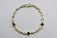Pulsera Tenis Cross Trébol Van Cleef