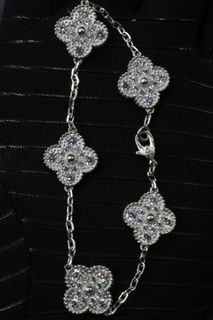 Pulsera tipo Van Cleef con Grabados VCA y AUG 750 19 cm en Plata .925