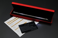 Pulsera Cubana Miami en Plata .925 bañada en Rodio con Incrustaciones se Moissanita D corte VVS1 Certificada 0.0015 ct por gema. - comprar en línea